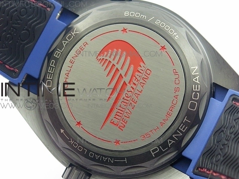 Planet Ocean 45.5mm ETNZ "Deep Black" Real Ceramic VSF 1:1 Best Edition on Black Nylon Strap A8906 Super Clone